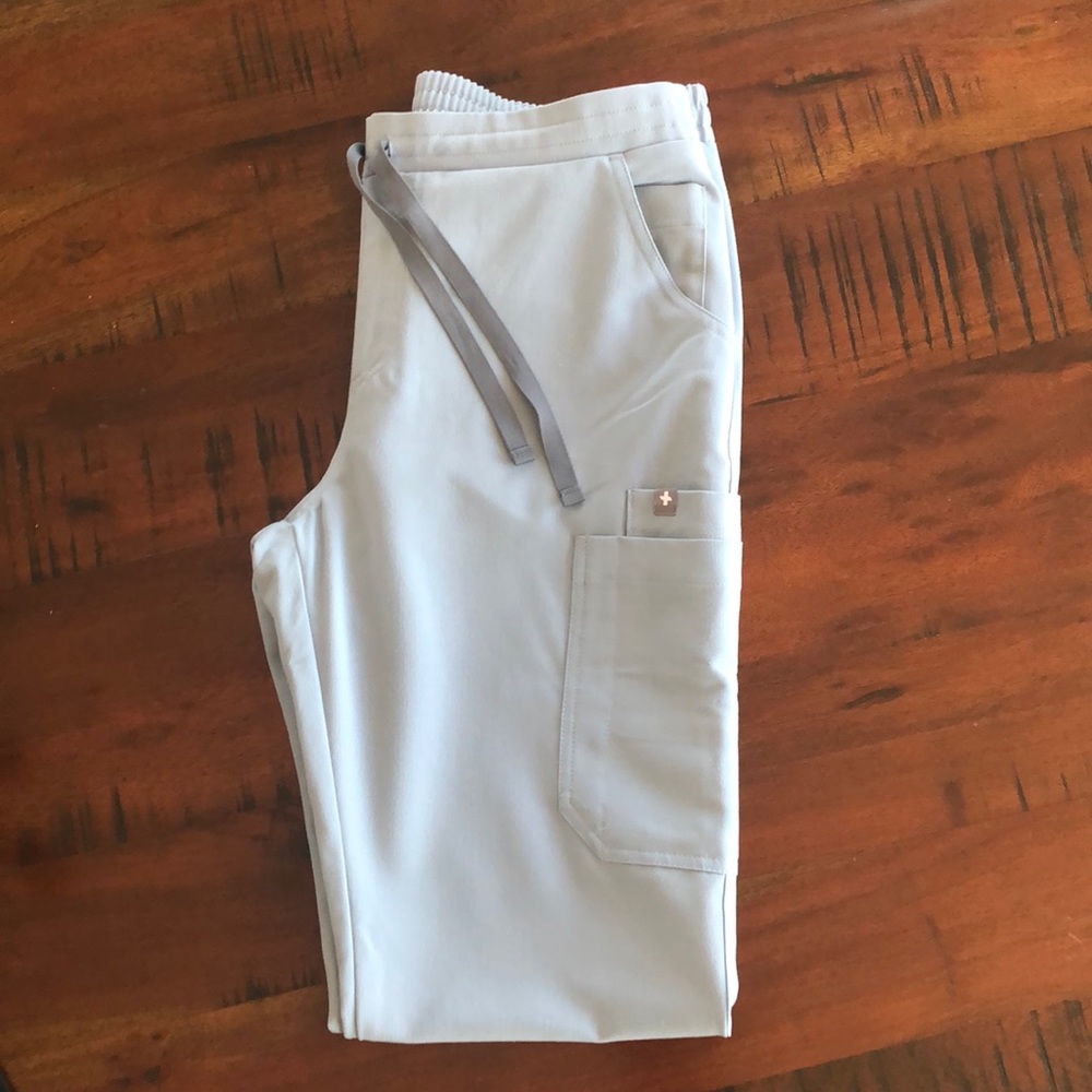 Yola TALL Skinny Scrub Pants - Dusty Blue